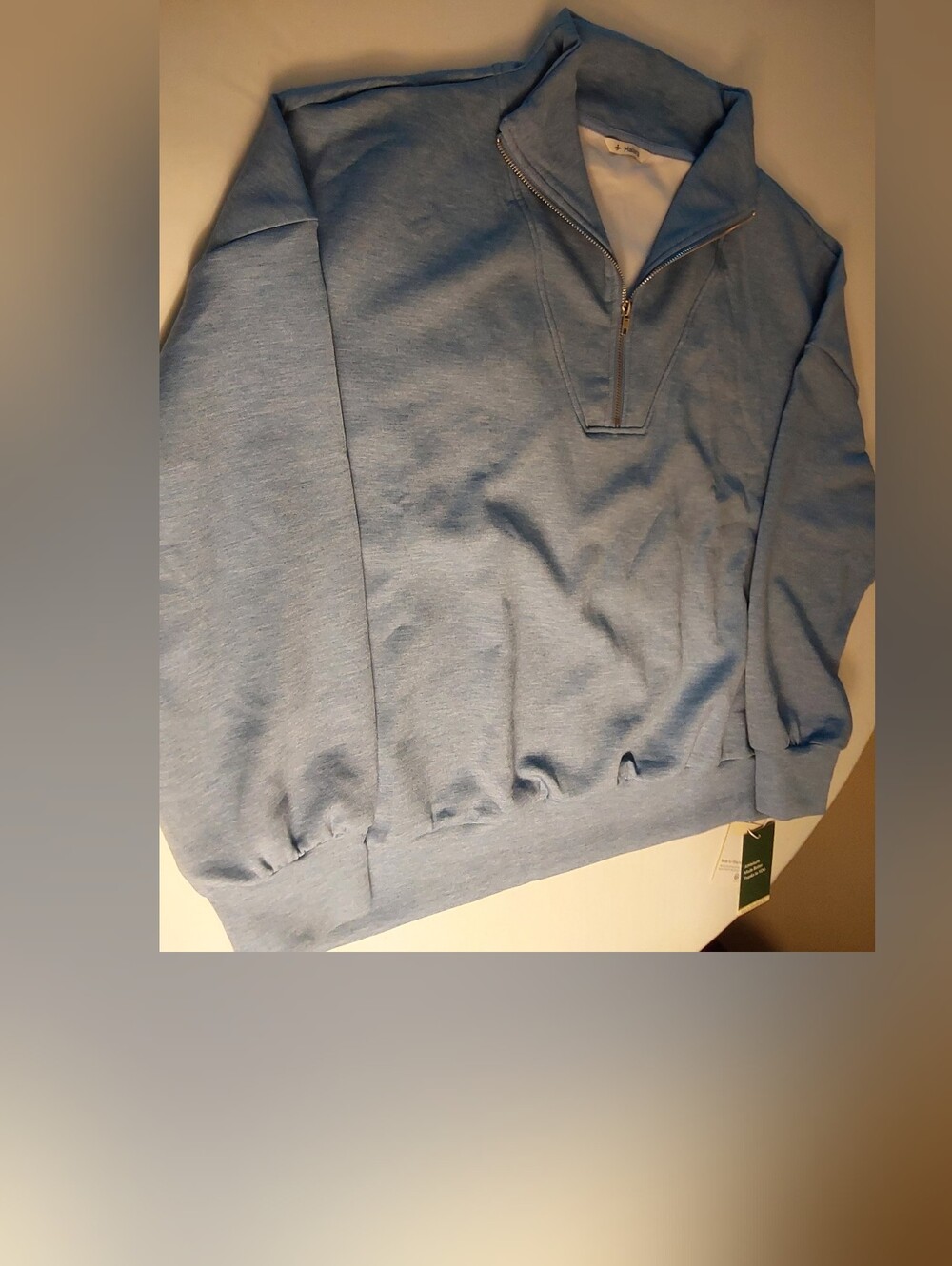 Women's Light Blue Quarter-Zip Sweater